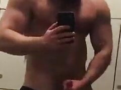 Muscle DJPJM Jerks off at the looker room.