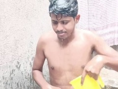 Indian gay bottom, indian public bathing, indian gay masturbation bathroom