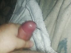 Fat guy moaning cumming on bed - cumshot 9