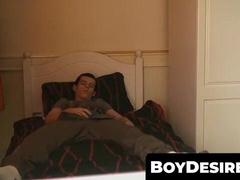 BoyDesire.com - Handsome twink's relaxing bed wank and creamy cumshot