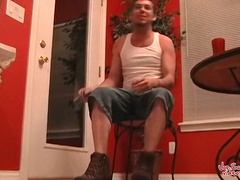 Brad trims up and shows off his solo stroke game-barbershop vibes, but with way more lube