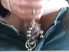 Princes Wand cumshot on heavily pierced cock