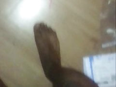 Black twink rides a 10inch dildo like a pro