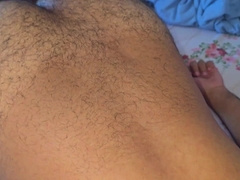 Waking up the immense dicked masculine in his sofa with that morning fuck-stick.