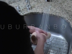 SuburbanBoys' Luke Harper jerks off on the kitchen floor