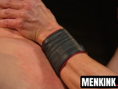 Kelly Evans fucks Scott DeMarcos throat and ass in suspended bondage