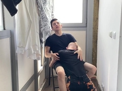 Hot Twink Blowjob On The Balcony