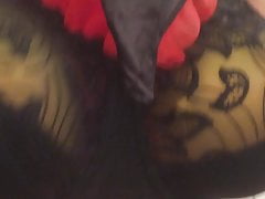 Boobs and scarf playing