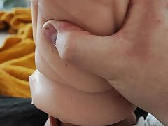 Perv boy cums and moans in fleshlight