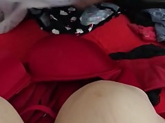 Cum on Victoria secret bras and panties hello kitty
