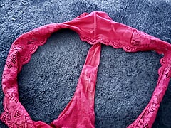 Cuming in teachers satin vicky soiled panties