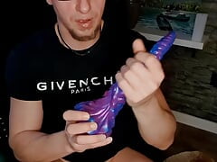 KinkyChrisX fucks a bizarre toy wearing kneesocks