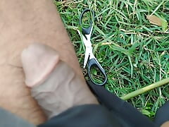 Hot Cumshot in jungle with boner