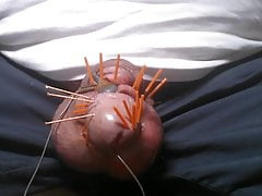 E-Stim with needle-orgasm - cumshot