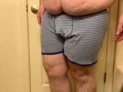 Hunk in underwear jerking off and blowing a load