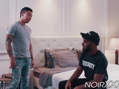 Black security dude anally fucks his Asian customer