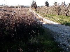 Small dick sissy wearing panties outdoor