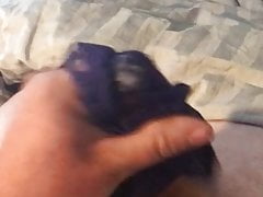 Wanking and cumming in girlfriends panties