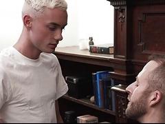Horny priest fucks his pretty blond twink and his friend