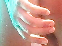 Today I masturbated while thinking about while bathing