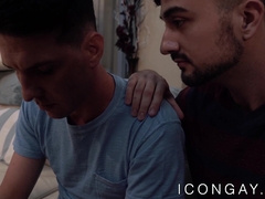 Bearded homo anally fucked by his big dicked lover