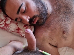 Trio furry teddies blow each other's stiffys and screw each other condom-free (Brief Vid)