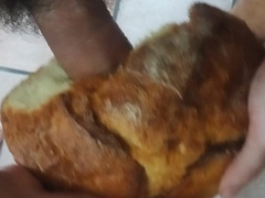Jizzing inwards loaf of bread