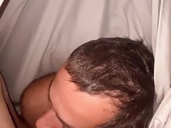 Under cover hungry chub bears cock sucker