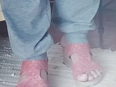 Cum on mother-in-law's feet