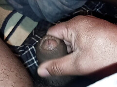 Tiny black cock cum