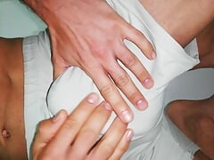 Pissing desperate, I get wet everything, close-up, intense masturbation, big penis and venozo