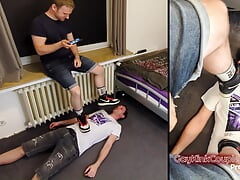 Trampling training for my horny sub
