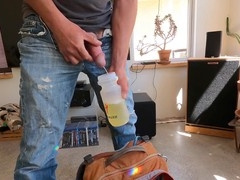 Cum on my raw jeans during a solo hike with Lapetus