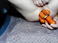 Eddy loves inserting carrots in his arse