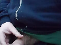Morning public wank and cum