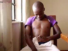 ebony African twunk Kalem masturbates Off