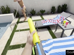 Ryan Russo Opens Up His Cheeks After Losing Water Struggle