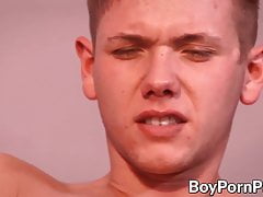 Skinny young twinks sucking and fucking each other hard