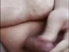 Jacking off while sitting on the steps by the back door