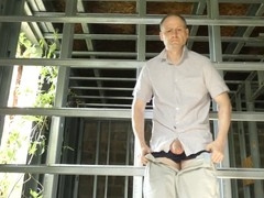 Gay man enjoys milking his manmeat outdoors