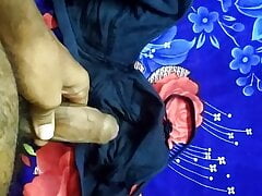 Cum on Indian sister blue bra and panty
