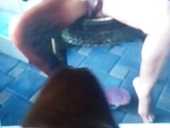 Sperm on hot wife's pussy