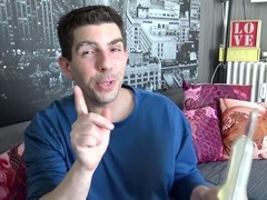 Solo gay plug anal scene with a perfect fit and huge dildo