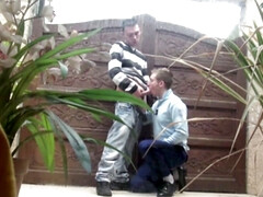Policeman fucked by a straight outdoor