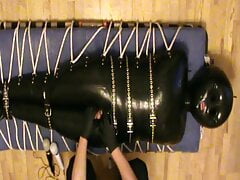 Rubber, ropes, massager and enjoying