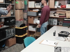 Officer impales perp on his big black dick for barebacking