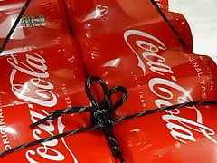 Tied balls swinging with cola