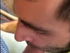 Hungry Builder Sucks Daddy's Big Cock Outdoors