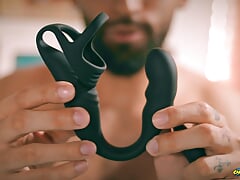 Solo Anal Testing Honeyplaybox Caspion Prostate and Perineum Vibrator and Cock Ring
