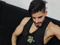 I caught my beau jacking with his pal, I made them both gobble me